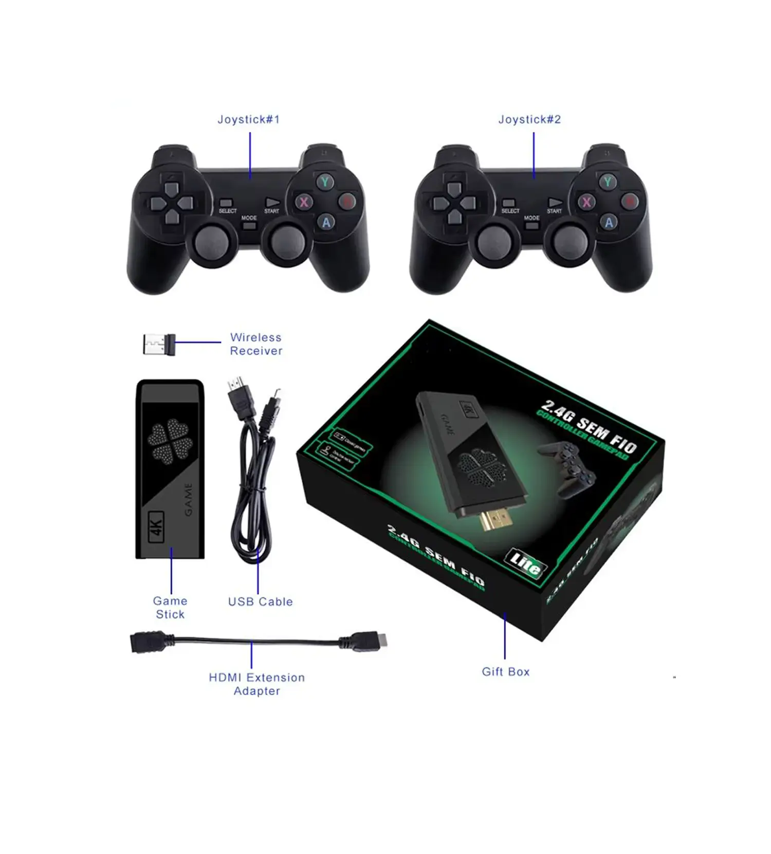 4K 3D video game Console M8 2.4G Wireless controller Retro Video Game console - Image 2