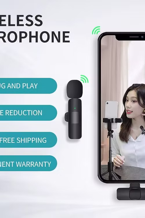 Portable 2.4G Wireless Stereo Lavalier Microphone Live Interview Outdoor Mini No - Image 5