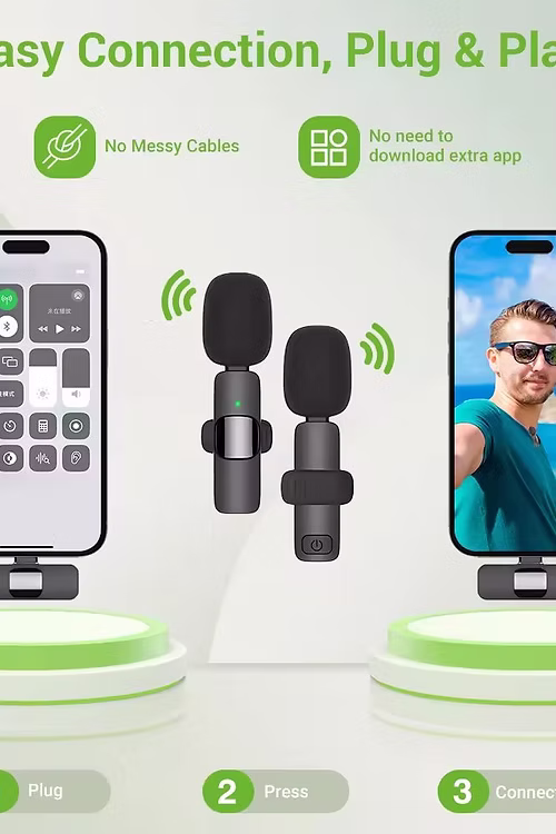 Portable 2.4G Wireless Stereo Lavalier Microphone Live Interview Outdoor Mini No - Image 6