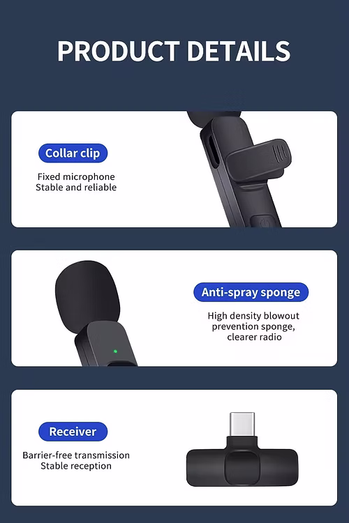 Portable 2.4G Wireless Stereo Lavalier Microphone Live Interview Outdoor Mini No - Image 9