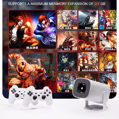 HY300 Pro 4K Game Projector with Game Controller for Two Playeres and 3000 Games - Image 2