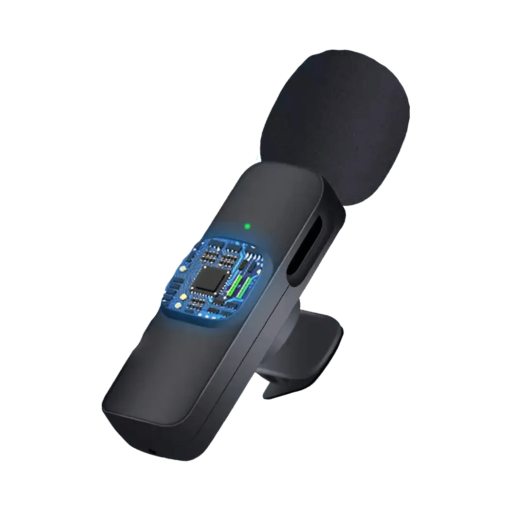 Portable 2.4G Wireless Stereo Lavalier Microphone Live Interview Outdoor Mini No